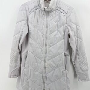 Athleta Gray Quilted Zip Up Jacket Women's Size Medium Long Sleeve Athletic